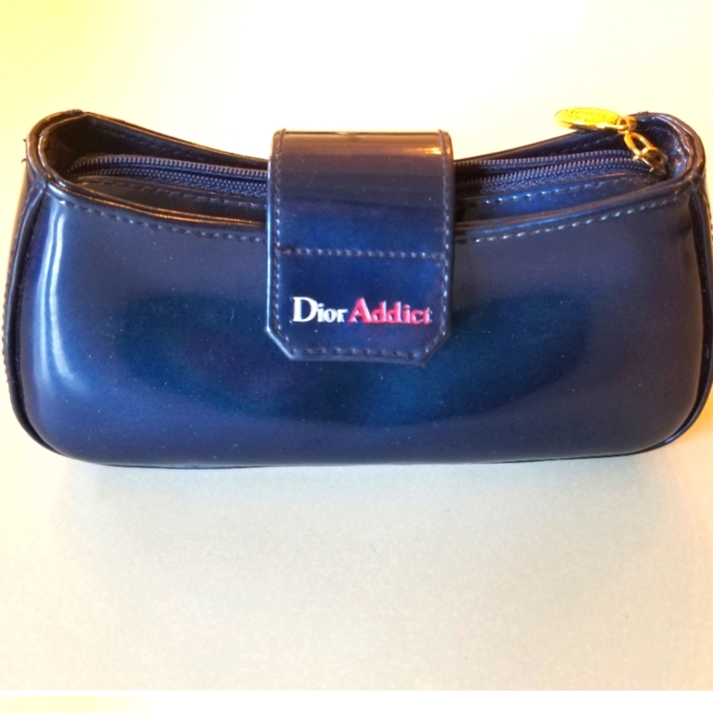 Christian Dior Mini Addict cosmetic bag metalic blue